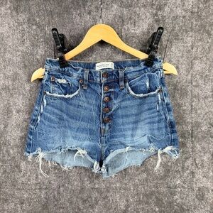American Eagle Outfitters Frayed Blue Jean Shorts